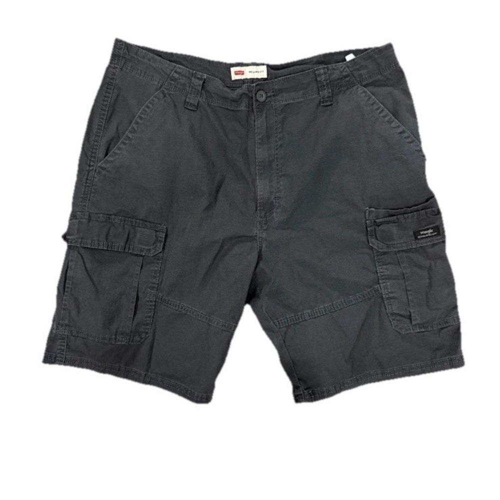 Wrangler Relaxed Fit Cargo Shorts Men's 44x10 Black Cotton Utility Pockets